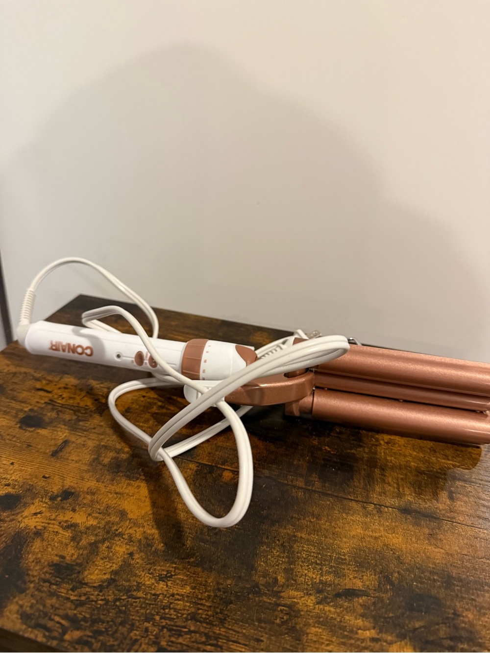 CONAIR Rose Gold Triple Barrel Waver - White & Rose Gold
